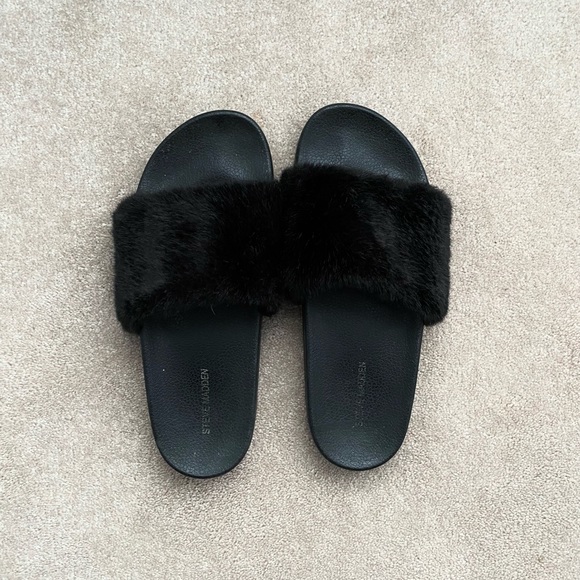 steve madden fur slides